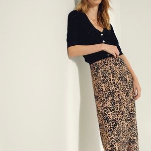 Aritzia Wilfred Leopard Midi Skirt Sz 6